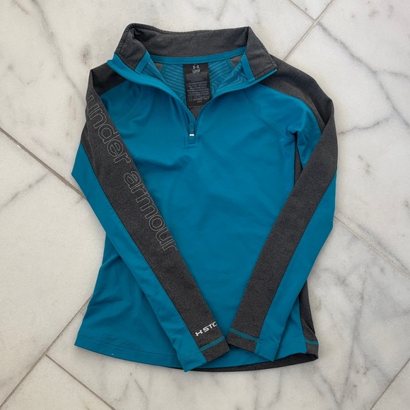 Under Armour Other - Under Armour Teal and Charcoal Heather Quarter-Zip Pullover
